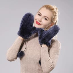 Women's Winter Warm Real Rex Rabbit Fur Gloves Good Elastic Ladies Fur Mittens Girls Outdoor Warm Natural Rex Rabbit Fur Mittens
