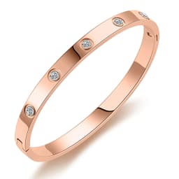 Fashion Hollow Star Gift Bangles & Bracelets For Women Party Trendy Jewelry Stainless Steel Rose Gold Color Cuff Wristband