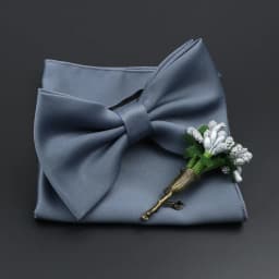 Mens Wedding Bow Tie Brooch Set Romantic Solid Color Silk Polyester Jacquard Woven Bowtie Lapel Pin Hanky Men Gifts Accessories
