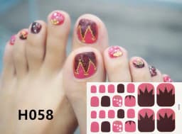 22Tips/Sheet Nail Sticker Adhesive Toenail Art Polish Tips French Glitter Sequins Nail Wraps Strips Easy Toenail Sticker