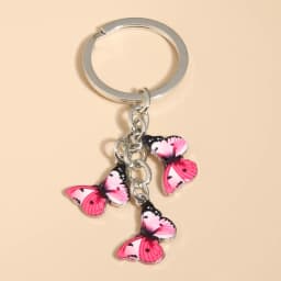 Cute Keychain Colorful Butterfly Key Ring Enamel Flying Animals Key Chains For Women Girls Handbag Accessorie Handmade Jewelry