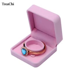 Elegant Pink Velvet Jewelry Box Ring Box Wedding Earrings Necklace Bracelet Storage Organizer Gift Set Box