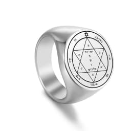 Dawapara Solomon Rings for Men Talisman Key of Solomon Amulet Punk Ring Stainless Steel Jewelry