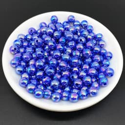 6 8 10mm AB Color Plating Acrylic Beads Loose Spacer Round Garment Jewelry Making DIY #RoLi