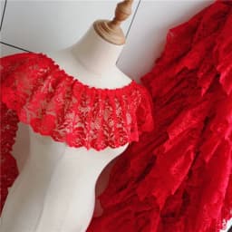 2 Meters/lot 15 Cm Wide Pink Black Red Folds Embroidered Lace Skirt Clothes Home Decoration Lace Accessories SC573
