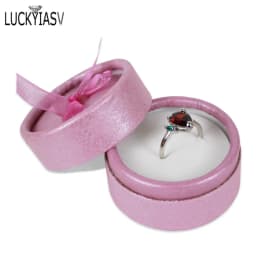 Wholesale 24pcs/lot Multi-color Bow Small Round Ring Box Stud Earrings Jewelry Box Gift Box For Ring Display Jewelry Earring Box