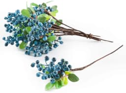 5 Pack 25CM Plastic Artificial Flowers California Berries Blueberry Fruit Fake Silk Flowers Home Decorative Party Wedding Blue