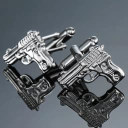 AS High quality playing card Cufflinks new fashion stock hammer dice pistol Cufflinks men's shirt badge pin birthday party gift