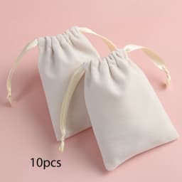 10pcs Pink Thick Velvet Jewelry Packaging Bag Drawstring with Ribbon Rings Board Game Tarots Playing Cards Storage Organizer Bag