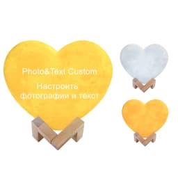 Customized Heart Shape Moon Lamp 3D print Personalized Photo Text Lunar USB Charging Night Lamp Custom gift