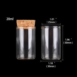 12 pieces/lot 15ml 20ml 25ml 30ml 40ml 45ml 50ml 55ml 60ml Glass Test Tubes With Cork Stopper Wishing Bottles for Art DIY Crafts