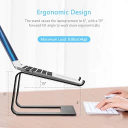 Jomaa Laptop Stand Ergonomic Aluminum Laptop Mount Computer Stand Detachable Laptop Riser Notebook Holder Stand Compatible