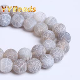 4-12mm Natural Matte Frost Cracked Agates Beads Dragon Veins Agates Loose Beads For Jewelry Making DIY Bracelets Various Colors