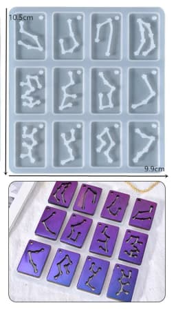 Keychain Pendant Twelve Constellation Silicone Mold For Epoxy Resin Casting Creative Earrings Jewelry Pendants Making Molds