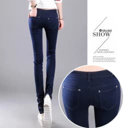 Women Color Pants Super Comfy Stretch Pull-On Classic Skinny Pants Ease Into Comfort Stretch Slim Pencil Trousers with Pocket