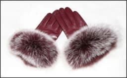 High-end Women's Colored Fox Fur Gloves Touch Screen Natural Leather Sheepskin Cycling Driving Winter Warm Plush Thick Mink Fur