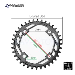 Prowheel MTB Chainring 104BCD Bicycle Steel Chainwheel 32T 34T 36T 38T 40T Mountain Bike Crown Narrow Wide Round Sprocket