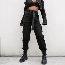 YBYR Big Pockets Cargo Pants Women Elastic High Waist Loose Streetwear Summer Pant Baggy Tactical Trouser Hip Hop Joggers Pants