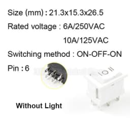 5Pcs KCD1 4Pin 6Pin 6A 250VAC 10A 125VAC 21X15mm Snap Rocker Switch ON OFF ON Interruptor Reed Interupteur Schakelaar