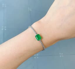 FFGEMS Paraiba Tourmaline Emerald Gemstone Diamonds Bangle Charm Tennis Bracelets silver gold color Fine Jewelry Wholesale box