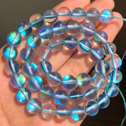 Matte Austria White Pink Crystal MoonStone Glitter Round Natural Loose Bead For Jewelry Making Diy Bracelet Necklace 6 8 10 mm