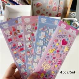 SKYSONIC 2/4/5/6/8pcs/10pcs Full Set Series Decorative Stickers Idol Card Album Scrapbooking Sticker Korean Stationery Suppliers