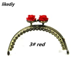 1 Piece 8.5 CM Antique Bronze Rose Head Metal Purse Frame Semicircle Kiss Clasp Lace DIY Bag Accessories