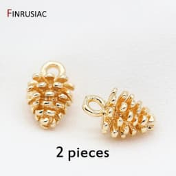 Lovely Gold Plated Small Pinecone Charms Pendant For Jewelry Making DIY Craft, Handmade Earrings Bracelet Necklace Accessories