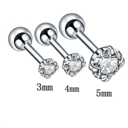 3PCS Crystal Tragus Piercing Earring Set Zircon Cartilage Earrings Stud Set Labret Lip Piercing Bulk Ear Lobe Earring Conch Lot