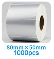 Matte Silver PET Barcode Label 100 90 80 70 60 40 50 30 20 Transfer Ribbon Printer Sticker