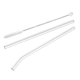 2Pcs Colorful Drinking Straws High Borosilicate Glass Straw Reusable Straws for Smoothies Juice Milkshake Coffee Cocktail Straw