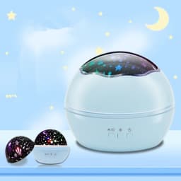 Kids Night Light 360° Rotating Starry Night Light Projector for Baby, Ocean Wave Projector for Kids Bedroom Decoration