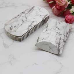12/50pcs Beautiful Flower Pattern Pillow Shape Paper & Kraft Wedding Candy & Birthday Gift Storage Box Size 20X55X80mm