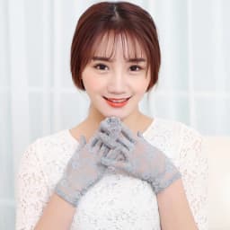 Summer Sexy Lace Short Breathable Sunscreen Touch Screen Gloves Drive Cycling High Elasticity Etiquette Thin Soft