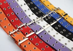 7 Colors! 105cm Solid Canvas Double Row Hole Belt for Men Women Punk Style Waistband for Jeans Pants Trousers 2020 New belt gift