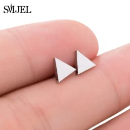 Multiple Black Stainless Steel Stud Earrings for Women Men Simple Volleyball Music Leaf Star Geometric Earings Jewelry Punk Gift