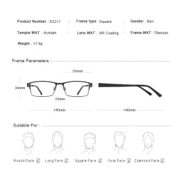 MERRYS DESIGN Men Titanium Alloy Glasses Frame TR90 Legs Myopia Prescription Eyeglasses Optical Frame Business Style S2211