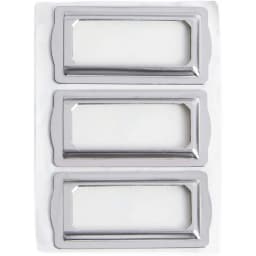 9Pcs Self Adhesive Metal Bookplates for Books Card Horizontal Clip Label Holders Metal Drawer Tag Silver Label Plate for Office