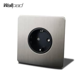 Wallpad EU Wall Socket Antique Brass Electrical Outlet Stainless Steel Panel German Schuko 4 Colors