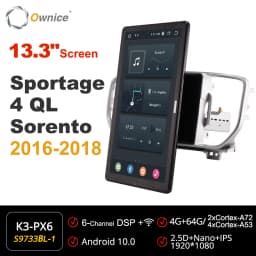 1920*1080 PX6 Android 10.0 for Kia Sportage 4 QL Sorento 2016 - 2018 Car Radio Auto Multimedia head Unit 13.3" IPS Rotatable
