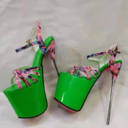 Summer 19cm Metal Thin High Heels Sandals Female Platform Women's Shoes Narrow Band Steel Pipe Dance Buckle SM Stripper Pumps