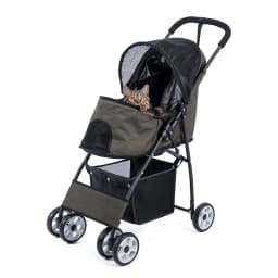 Foldable Pet Stroller 4-Wheel Dog Travel Stroller Pushchair Jogger with Storage Basket for Puppy Cat Pet Suplies Outdoor