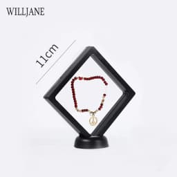 3D Floating Picture Frame Shadow Box Protect Ring Earrings Jewelry Display Stand Pendant Necklace Holder Gem Stones Storage Case