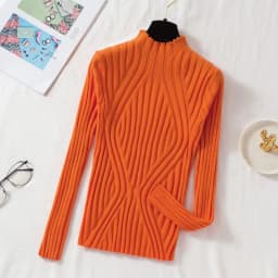 AOSSVIAO 2026 Knitted Women High Neck Sweater Pullovers Turtleneck Autumn Winter Basic Women Sweaters Slim Fit Black