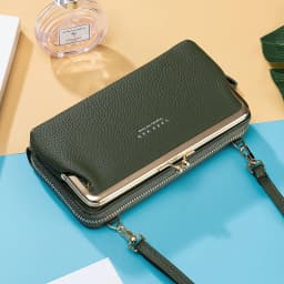 Women Mini Shoulder Bag Soft PU Leather Small Purse Long Money Wallet Mobile Phone Multifunction Credit Card Holder For Girls