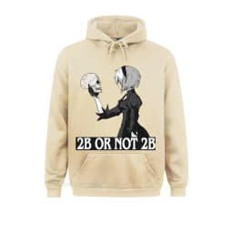 NieR Automata Hoodie 2B Or Not 2B Men Hooded Pullover Funny Cotton Long Sleeve Jacket Anime Plus Size Tops