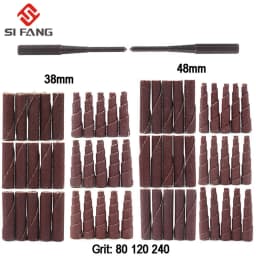 38mm 48mm Abrasive Sandpaper Grinding Head Sanding Cone Engine Porting Assortment Set Sleeve Sandpaper Roll With 1/4inch Shank