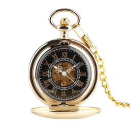 Classic Gold Mechanical Hand Winding Pocket Watch Shield Snake Pattern Vintage Pendant Manual Machinery Timepiece Gifts Male