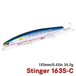 TSURINOYA 163S Ultra Long Casting Sinking Minnow Sea Fishing Lure STINGER 163mm 34.2g Seabass Tuna Saltwater Large Hard Baits