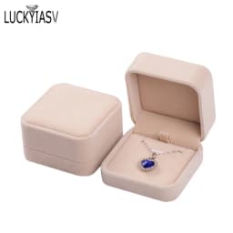 1 PC High Quality Storage Presentation Necklace Pendant Jewelry Box Velvet Case Earrings Plastic Display Box 12 Colors